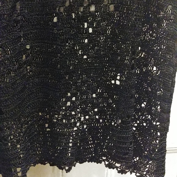 Black Crochet Goth Emo Skirt with Elastic Waist Band Halloween - Picture 4 of 6